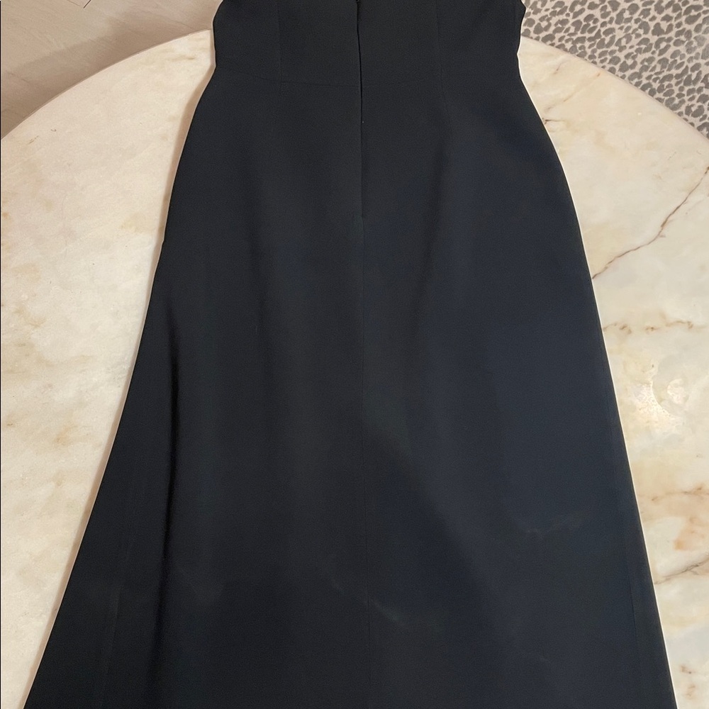 Strapless Black Evening Gown with Plunging V and Front Slit - Picture 7 of 11